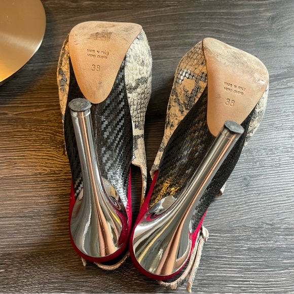 Enrico Cuini Slingback Snake Platforms - Picture 9 of 16